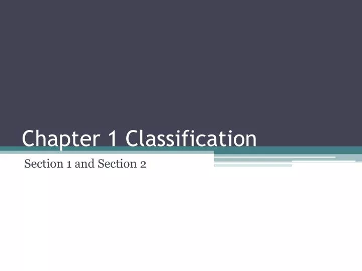 chapter 1 classification