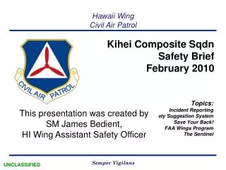 Kihei Composite Sqdn Safety Brief February 2010