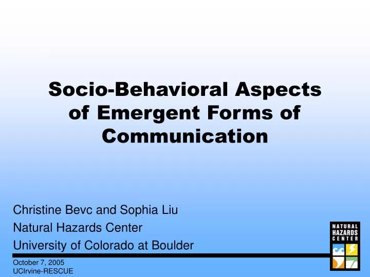 socio behavioral aspects of emergent forms of communication