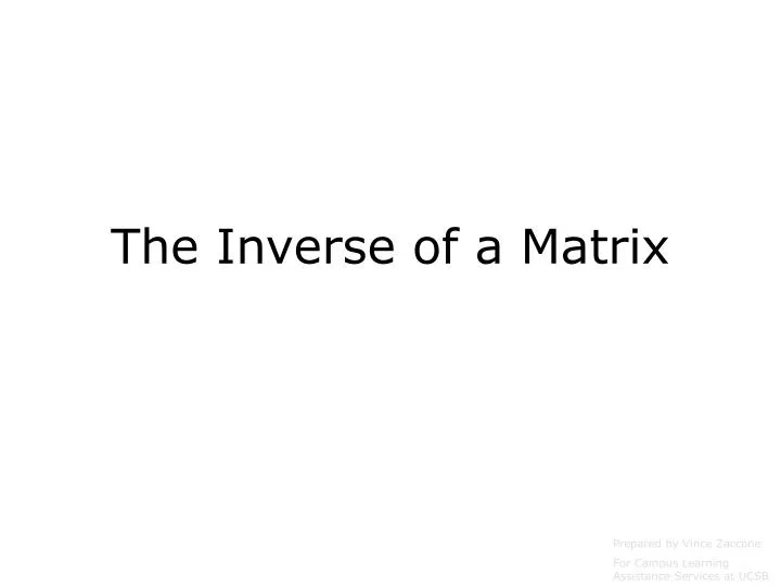 the inverse of a matrix