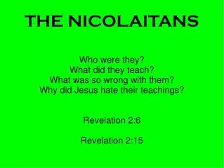 THE NICOLAITANS