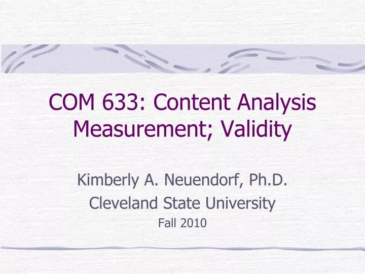 com 633 content analysis measurement validity