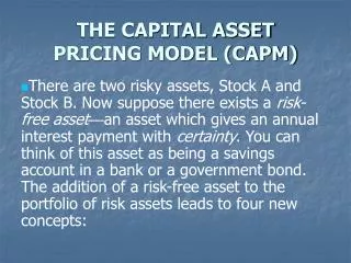 the capital asset pricing model capm