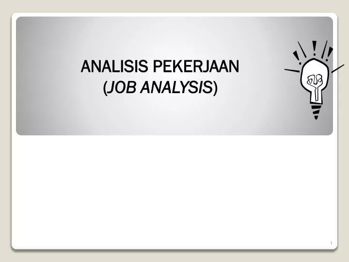 analisis pekerjaan job analysis