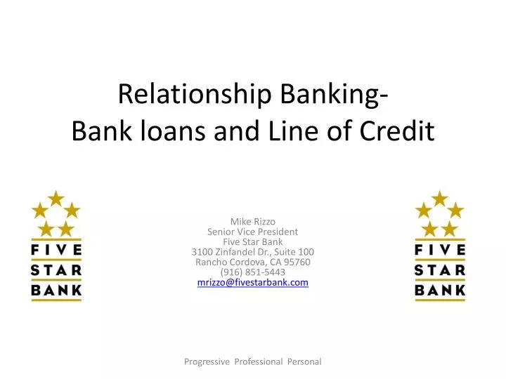 relationship banking bank loans and line of credit