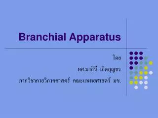 Branchial Apparatus