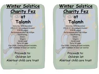 Winter Solstice Charity Fez at Talamh