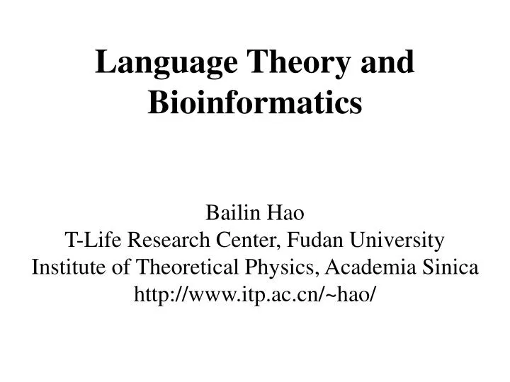 language theory and bioinformatics