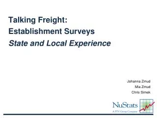 Talking Freight: Establishment Surveys