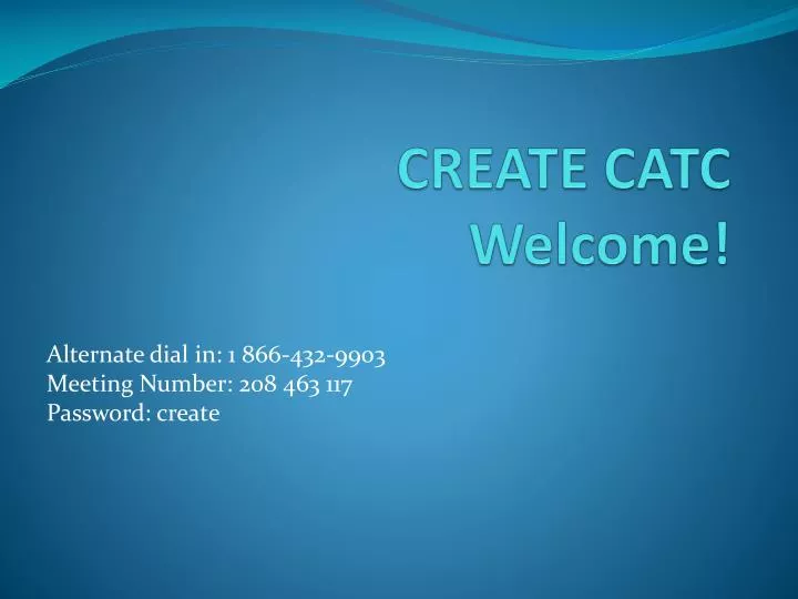 create catc welcome