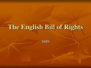 The English Bill of Rights