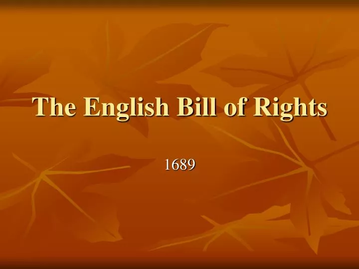the english bill of rights
