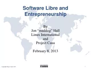 Software Libre and Entrepreneurship