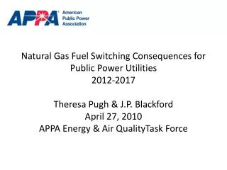 Natural Gas Fuel Switching Consequences for Public Power Utilities 2012-2017