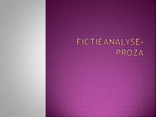 Fictieanalyse-proza