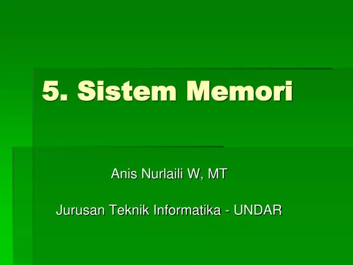 5 sistem memori