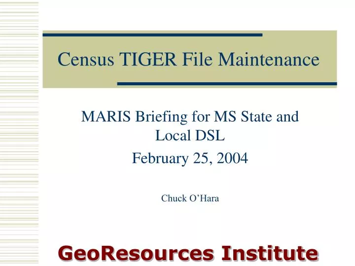 census tiger file maintenance