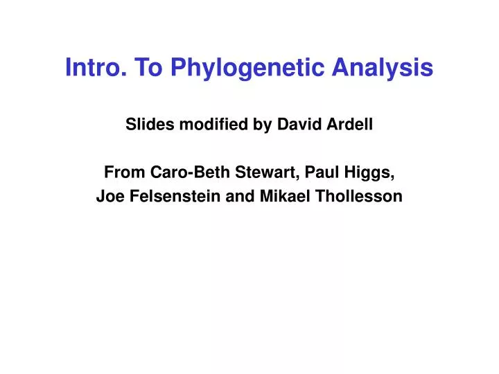intro to phylogenetic analysis