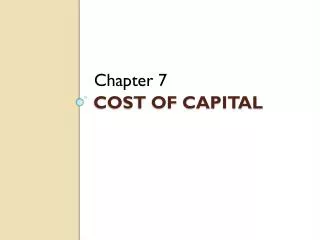 cost of capital