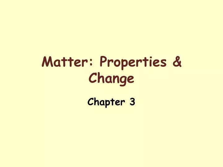 matter properties change