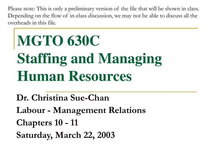 mgto 630c staffing and managing human resources