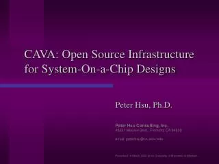 CAVA: Open Source Infrastructure for System-On-a-Chip Designs
