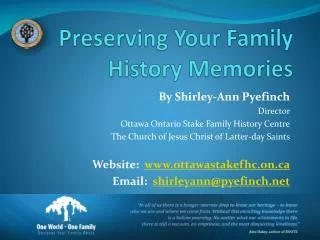 Preserving Your Family History Memories