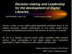 Leadership and Decision-Making for Digital Libraries Development - slide 1