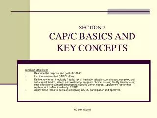 SECTION 2 CAP/C BASICS AND KEY CONCEPTS