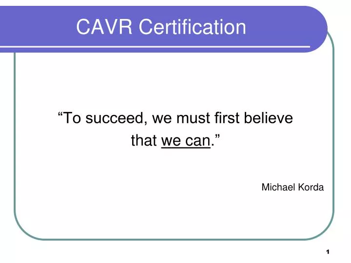 cavr certification