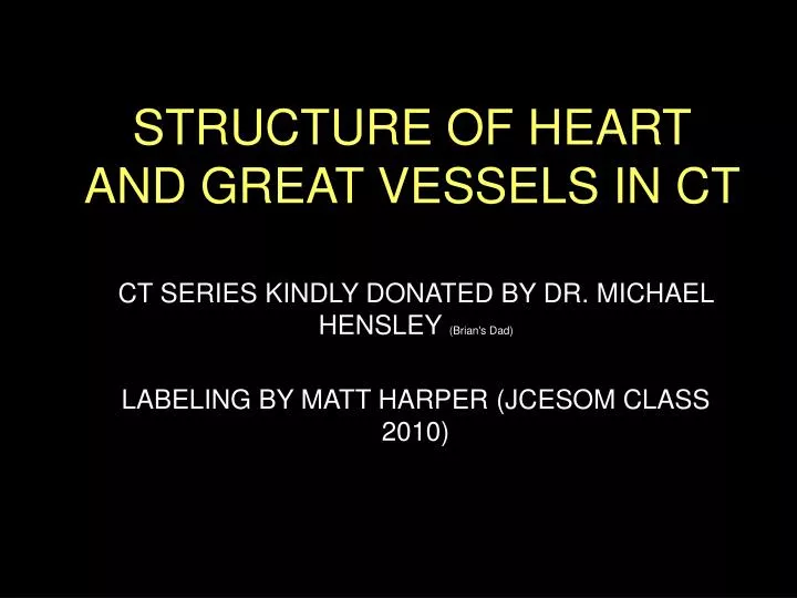 structure of heart and great vessels in ct