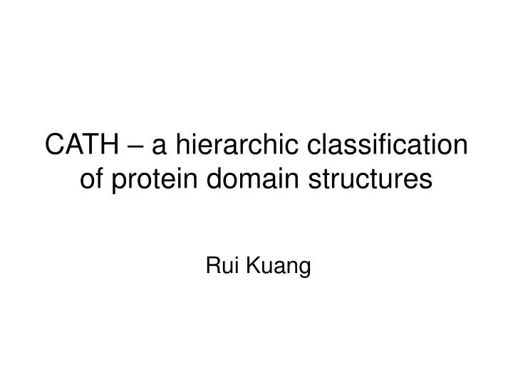cath a hierarchic classification of protein domain structures