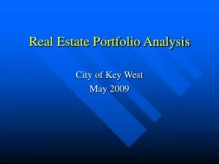 Real Estate Portfolio Analysis