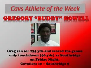 Cavs Athlete of the Week