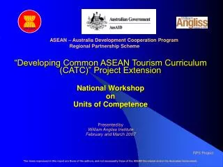 “Developing Common ASEAN Tourism Curriculum (CATC)” Project Extension National Workshop on