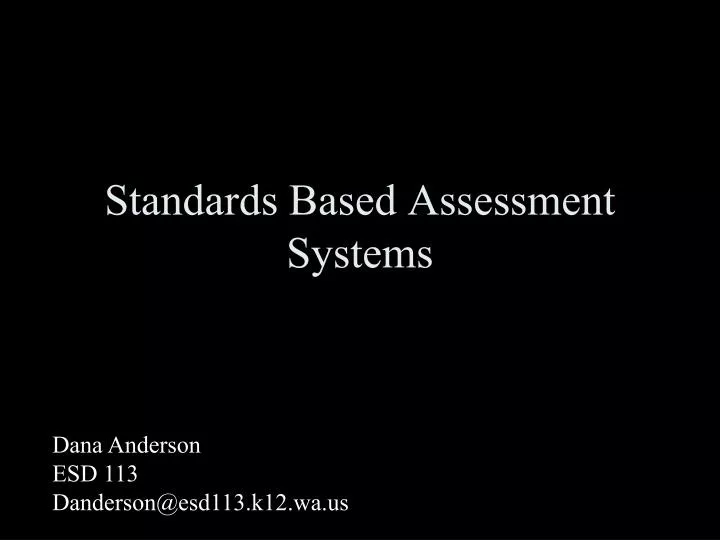 standards based assessment systems