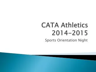 CATA Athletics 2014-2015