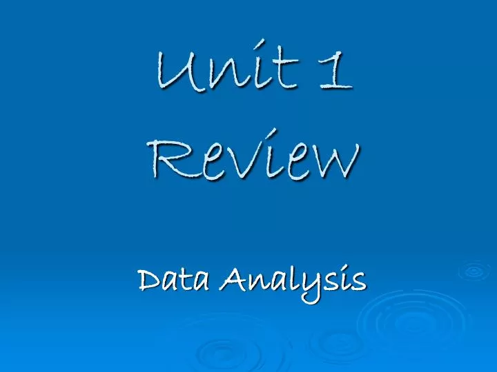 unit 1 review