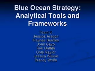 Blue Ocean Strategy: Analytical Tools and Frameworks