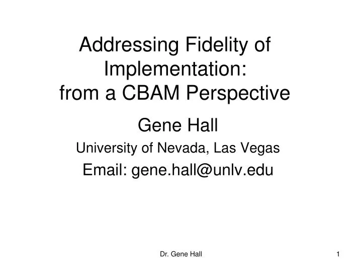 addressing fidelity of implementation from a cbam perspective