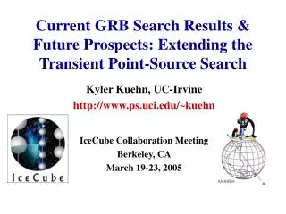 Current GRB Search Results &amp; Future Prospects: Extending the Transient Point-Source Search