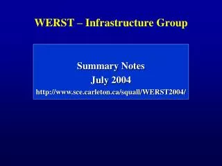 WERST – Infrastructure Group