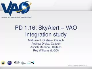 PD 1.16: SkyAlert – VAO integration study
