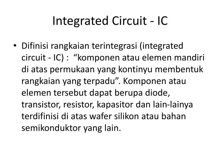 integrated circuit ic