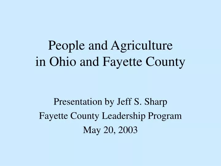 people and agriculture in ohio and fayette county