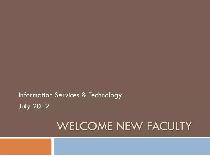 welcome new faculty