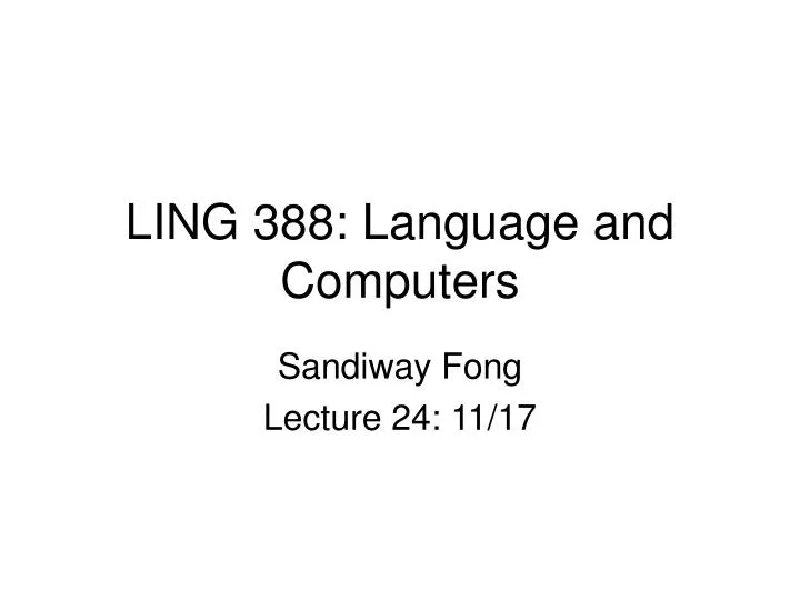 ling 388 language and computers