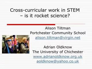 Cross-curricular work in STEM – is it rocket science?