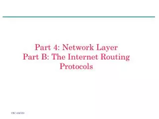 Part 4: Network Layer Part B: The Internet Routing Protocols