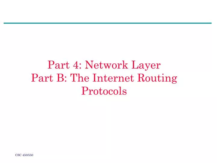 part 4 network layer part b the internet routing protocols